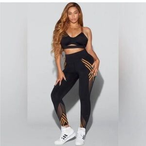 Ivy Park x Adidas bra and legging set, Black, size Large